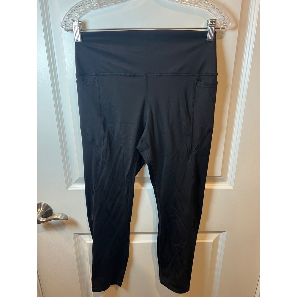 Love Tree Women Leggings High Rise Side Pockets Black Size M